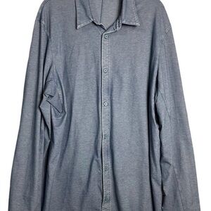 Lululemon Commission Long Sleeve Button Up Shirt River Blue Enzyme Dye